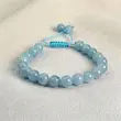 دستبند مهره گرد آکوامارین