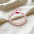دستبند مهره گرد رز کوارتز