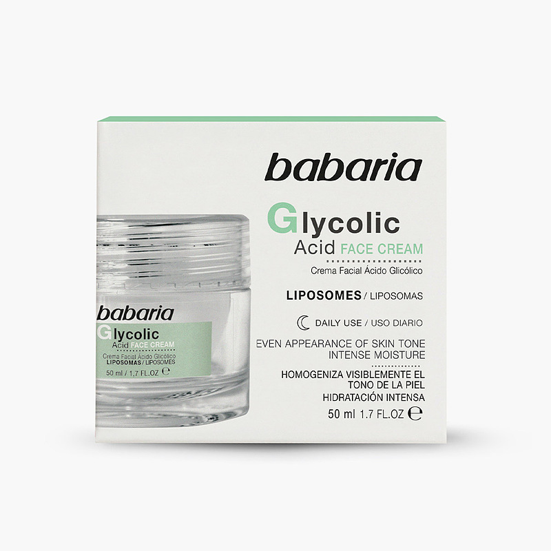 کرم ضد جوش و لایه بردار صورت باباریا babaria مدل گلیکولیک اسید Glycolic Acid حجم 50 میل