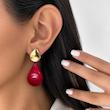 گوشواره آویزی اشکی قرمز