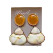 گوشواره سنگی ماربل عسلی