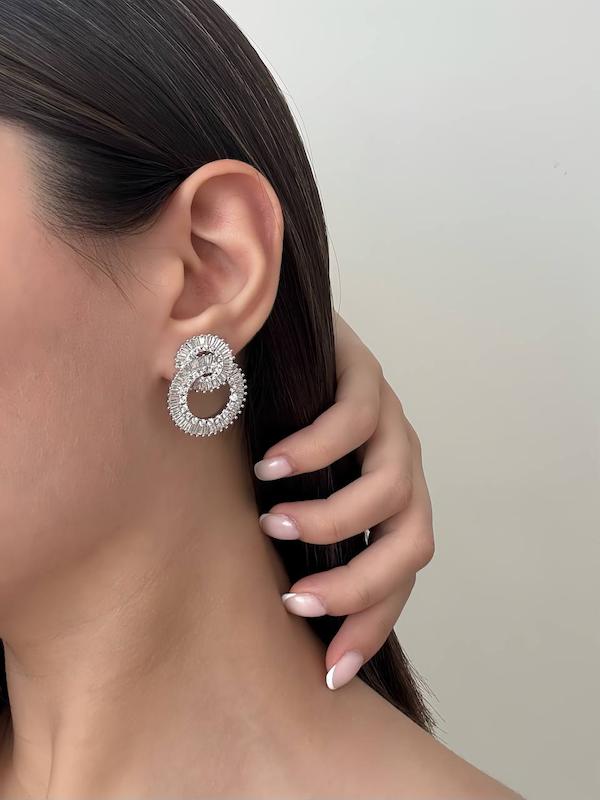 گوشواره جواهری ۲ دایره 