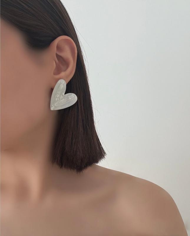 گوشواره قلب میناکاری 