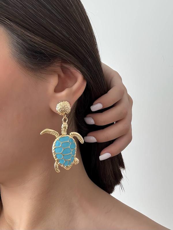گوشواره لاک پشت آبی 