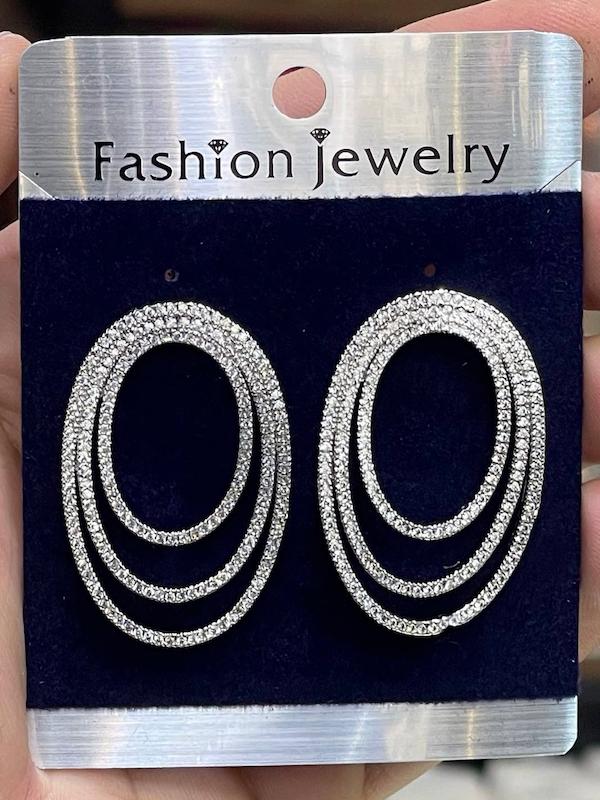 گوشواره جواهری بیضی