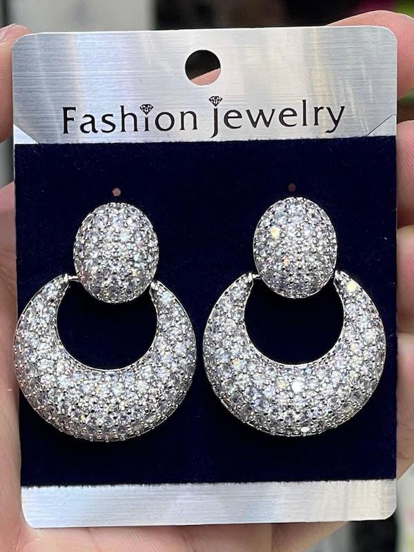 گوشواره جواهری فول نگین 