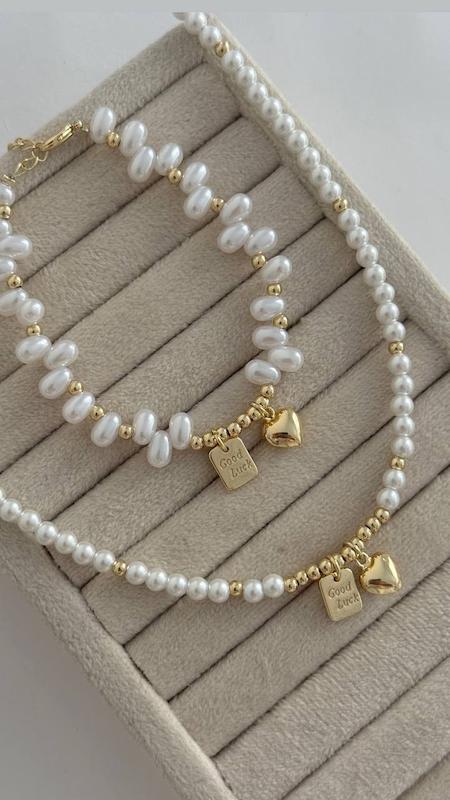 نیم ست مروارید و آویز Good Luck