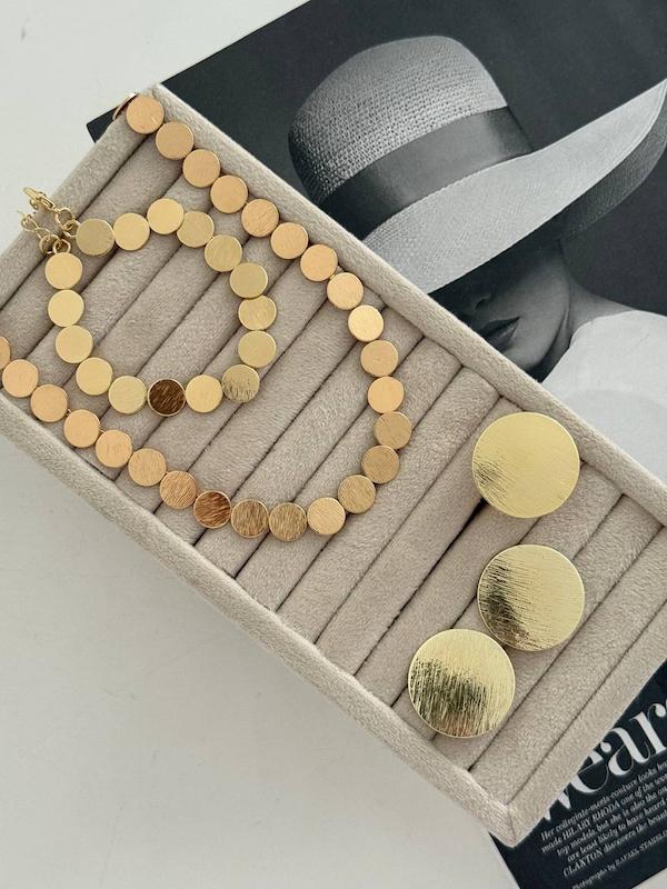 نیم ست پولکی طرح طلا طلایی