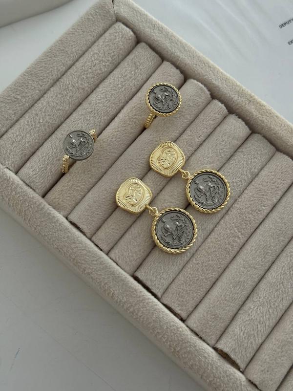 نیم ست سکه آویز گرد