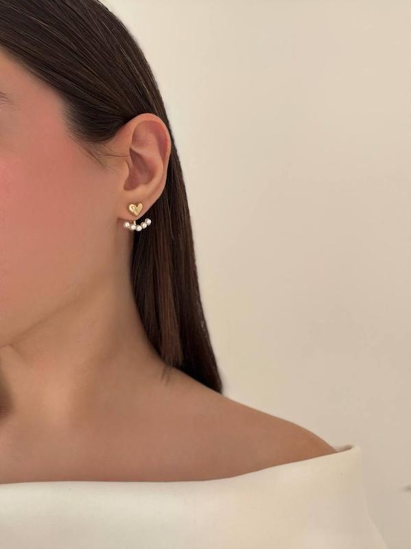 گوشواره قلبی پشت مروارید