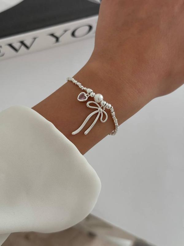 دستبند پاپیون و مروارید پرورشی