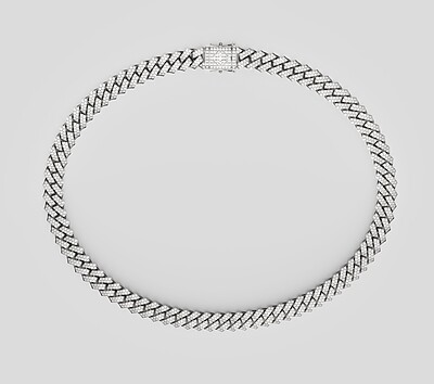 CUBAN ICED NECKLACE - SILVER