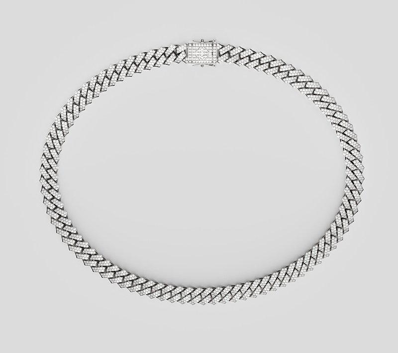 CUBAN ICED NECKLACE - SILVER