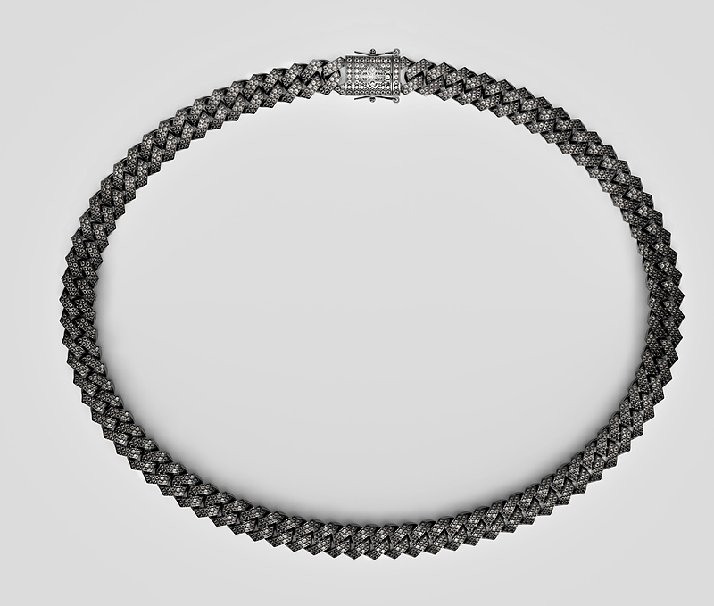 CUBAN ICED NECKLACE - BLACK