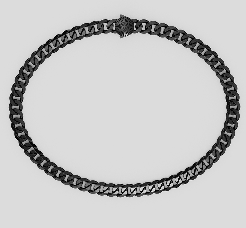 CUBAN NECKLACE 13 MM - BLACK