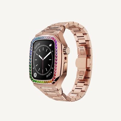 قاب اپل واچ Apple Watch Case - EVF - RAINBOW Frosted Rose Gold