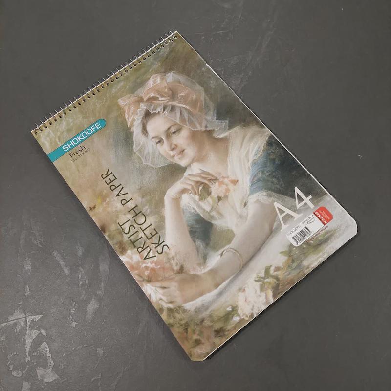 دفتر طراحی حرفه ای 50 برگ شکوفه - سایز A4 - سیمی- کاغذ 127 گرم پارس (ضخامت بالا)