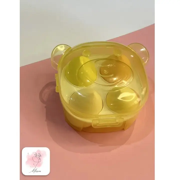 پد آرایشی 4 عددی اشکی استند دار طرح خرس