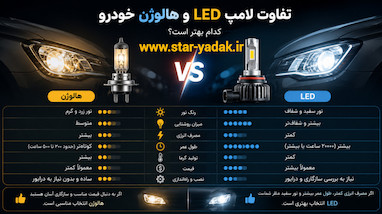 تفاوت لامپ LED و هالوژن خودرو