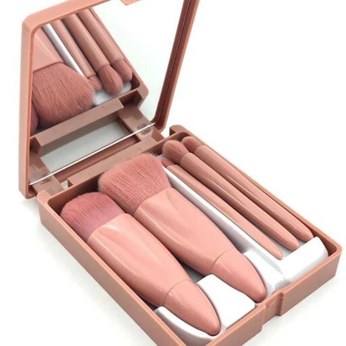 ست برس آرایشی مدل آینه دار بسته 5 عددی