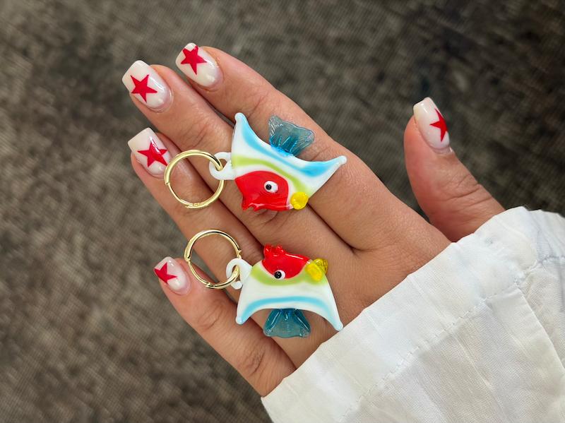 گوشواره شیشه ای ماهی کد(۲۳۶)