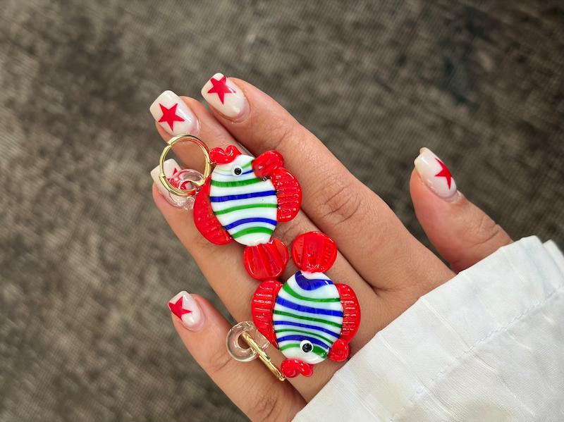گوشواره شیشه ای ماهی کد (۲۳۸)