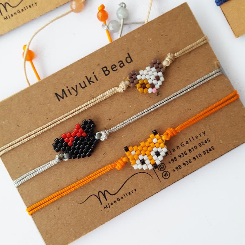 M0139 _ دستبند مینی (کیتی، فرشته، خرگوش، خفاش، جغد، میکی موس، سگ، روباه و مرد عنکبوتی) ( منجوق میوکی )