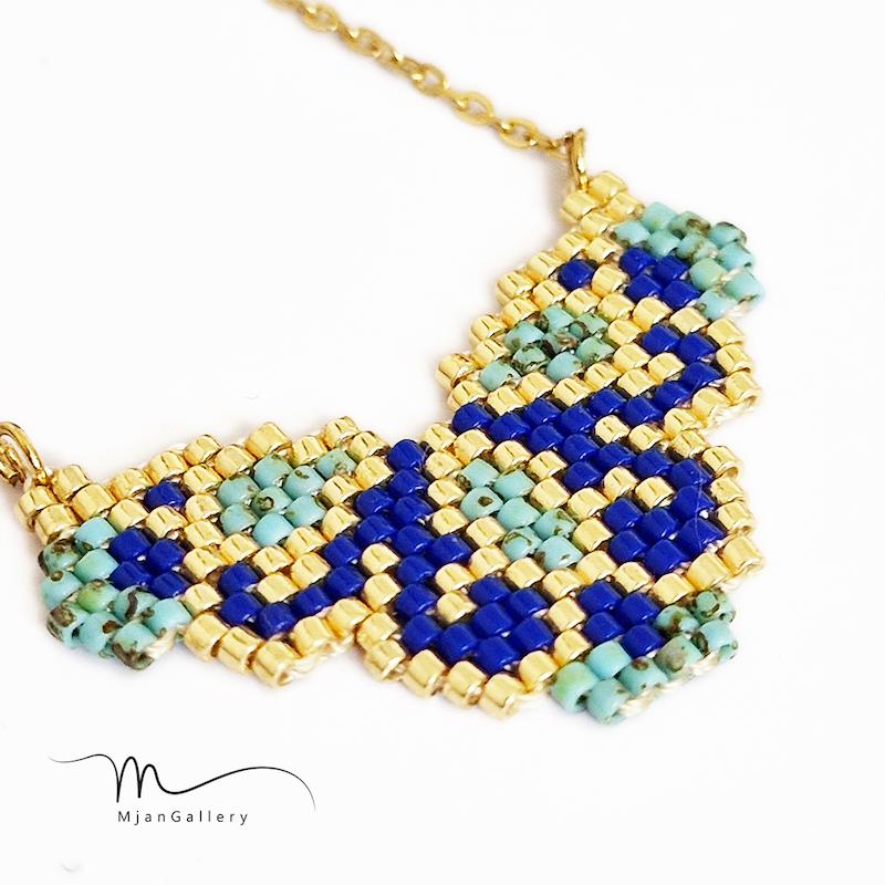 M0250 _ گردنبند و گوشواره سنتی ( منجوق میوکی)