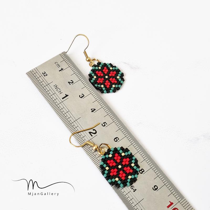 M0257 _ گوشواره طرح اورسی ( منجوق میوکی )