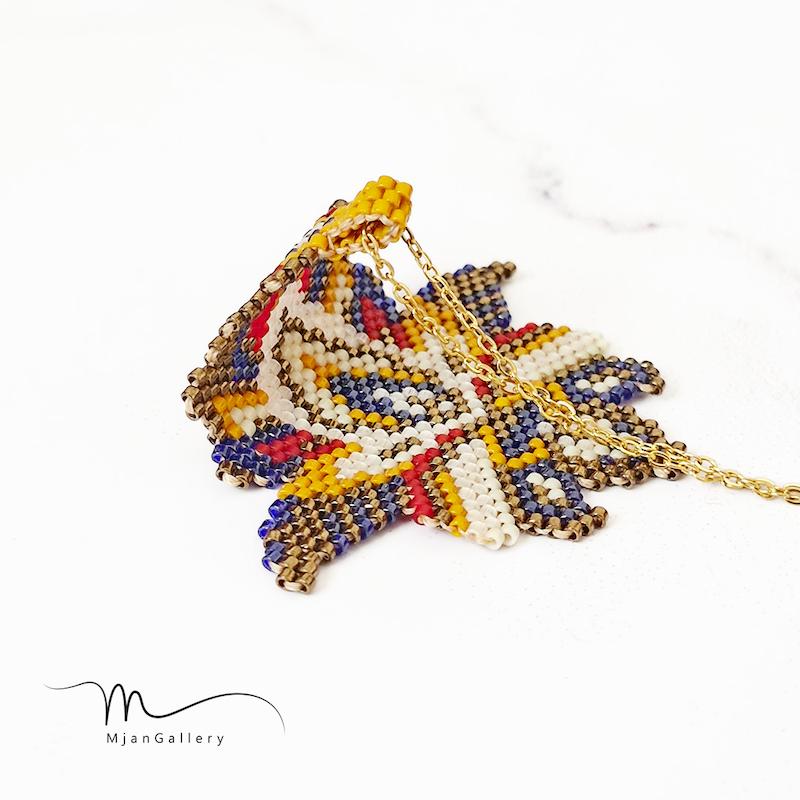 M0169 _ گردنبند سنتی گل شاه عباسی ( منجوق میوکی )