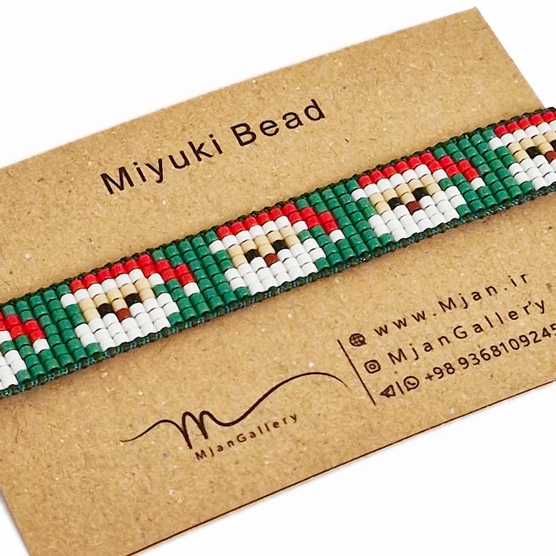 M0103 _ دستبند بابانوئل کریسمس 7 رج ( منجوق میوکی )