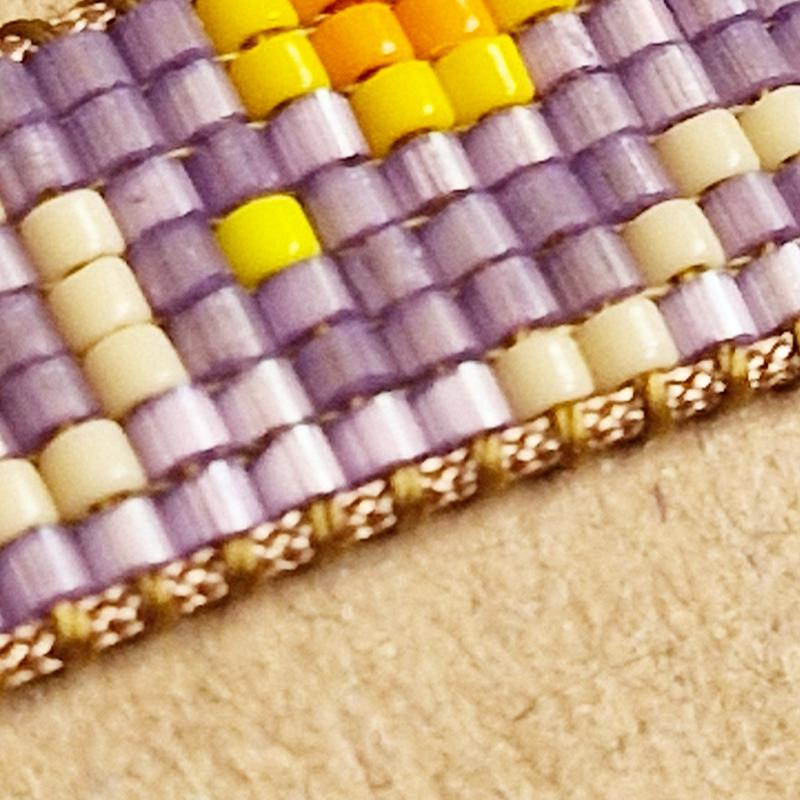 M0739 _ دستبند باریک شب پرستاره شاینی، گره کشویی، ونگوگ ( منجوق میوکی و ابریشمی ) 7 رج 7رج هفت رج