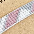M0747 _ دستبند صورتی، سفید و طوسی 5 رج ( منجوق میوکی و ابریشمی )