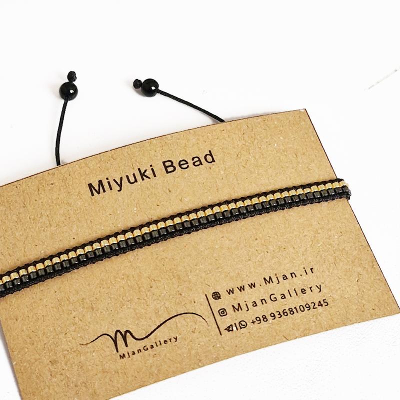 M0750 _ دستبند قرمز، مشکی، کرم و طلایی ( منجوق میوکی ) 1 رج 1رج تک رج یک رج 2 رج 2رج دو رج 5 رج 5رج پنج ر
