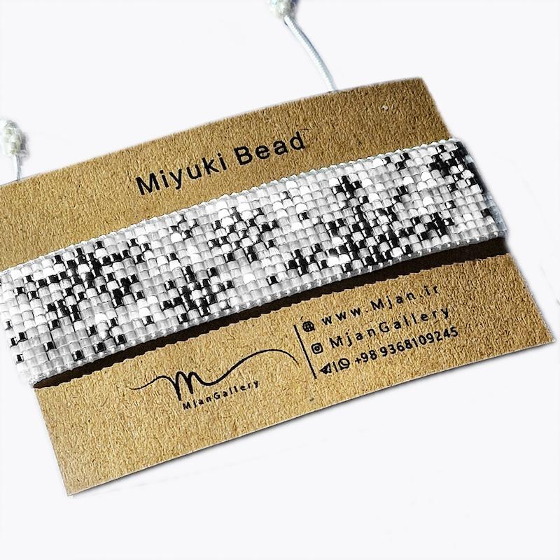 M0743 _ دستبند برف، 12 رج ( منجوق میوکی و ابریشمی )