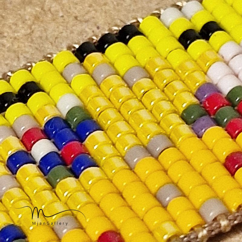 M0064 _ دستبند بوسه، گره کشویی، دو و سه سانت، گوستاو کلیمت ( منجوق میوکی ) 14 رج 14رج چهارده 19 رج 19رج نوزده