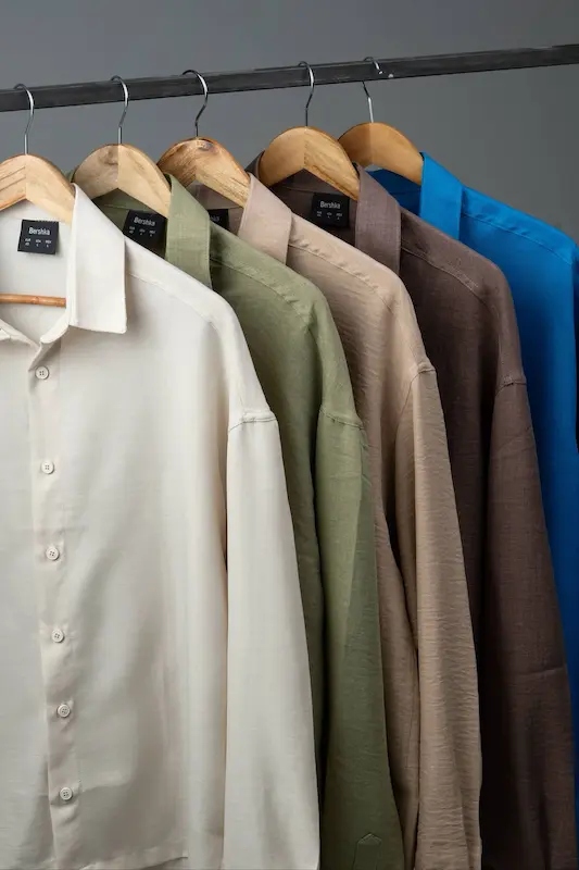 پیراهن لینن ساده bershka  
