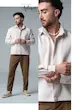 پیراهن ساده کجراه Bershka مردانه | پارچه گرم‌دار کجراه رامبلا ترک