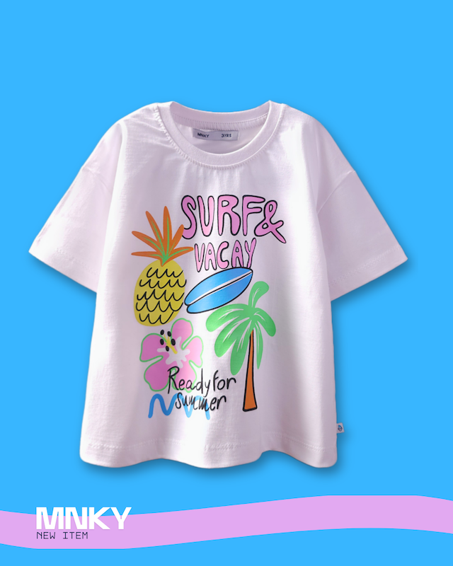 پک 4 عددی تیشرت سفید 3 تا 6 سال طرح آناناس هاوایی کد 1584