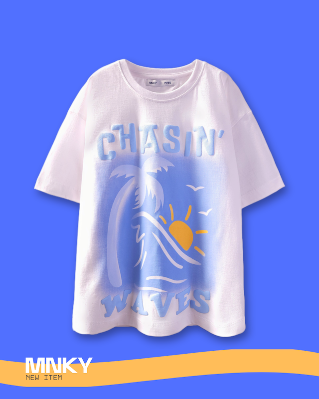 پک 4 عددی تیشرت سفید 7 تا 10 سال طرح نخل آبی فونت برجسته کد 1624