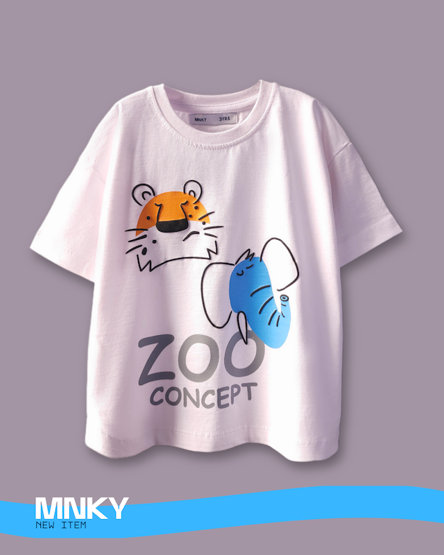 پک 4 عددی تیشرت سفید 3 تا 6 سال طرح ZOO کد 1597