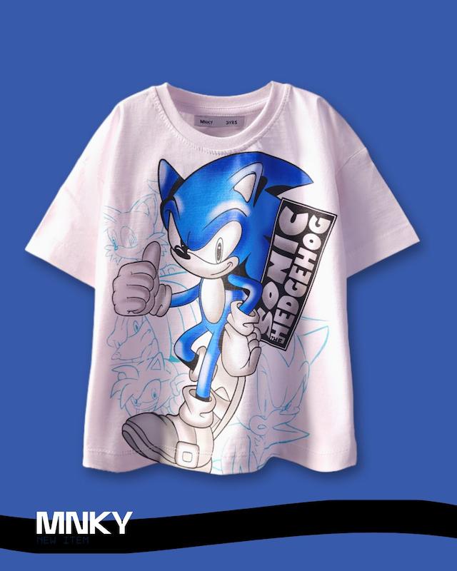 پک 4 عددی تیشرت سفید 3 تا 6 سال طرح سونیک کد 1601