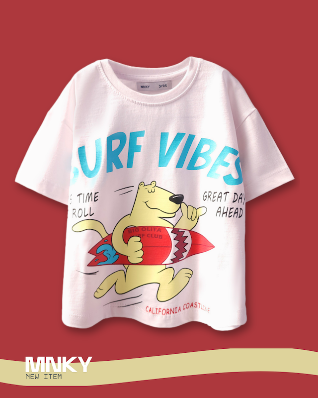 پک 4 عددی تیشرت سفید 3 تا 6 سال طرح خرس و تخته شنا کد 1603