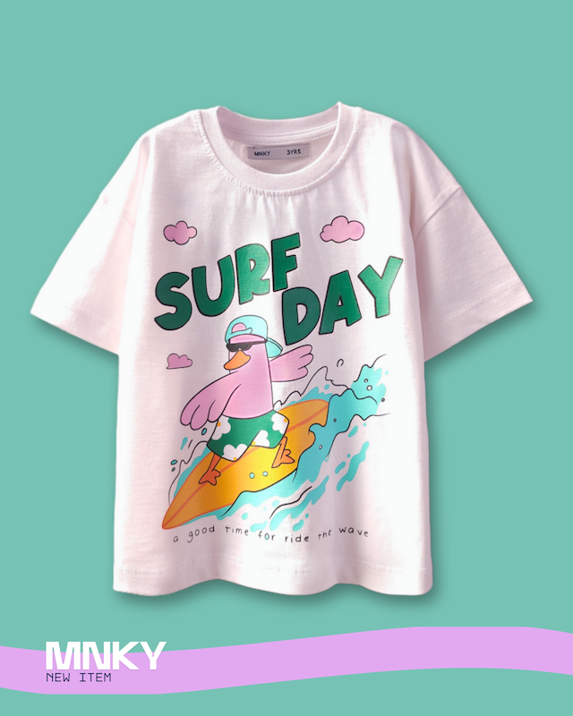 پک 4 عددی تیشرت سفید 3 تا 6 سال طرح جوجه صورتی کد 1606