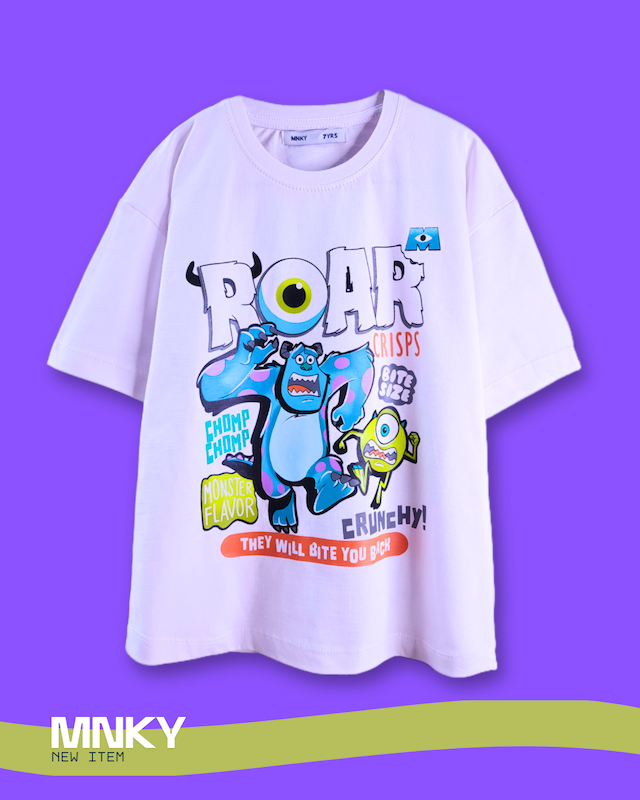 پک 4 عددی تیشرت سفید 7 تا 10 سال طرح کارخونه هیولا کد 1637