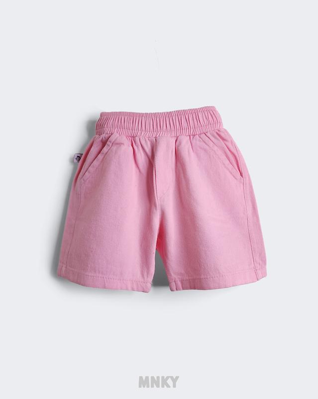 پک 4 عددی شلوارک کتان کج راه صورتی کد 1638