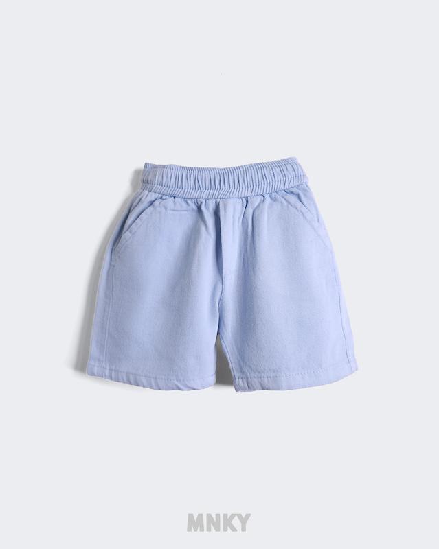 پک 4 عددی شلوارک کتان کج راه آبی روشن کد 1640