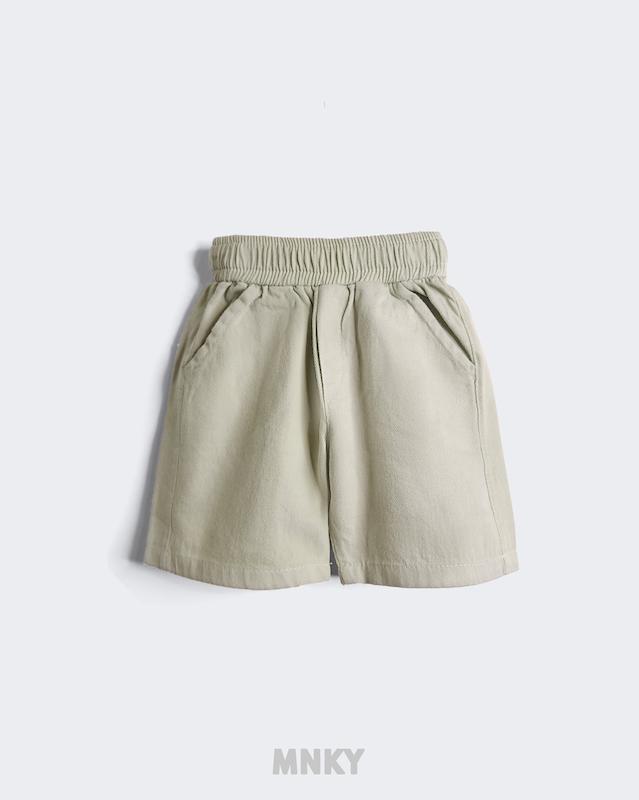 پک 4 عددی شلوارک کتان کج راه زیتونی روشن کد 1648