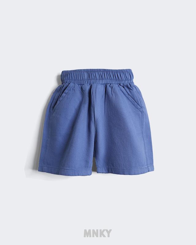 پک 4 عددی شلوارک کتان کج راه آبی تیره کد 1652