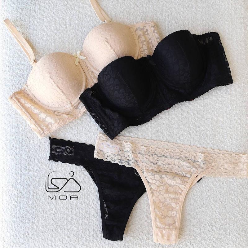 ست شورت و سوتین اسفنجی دانتل کاپ C کد 670